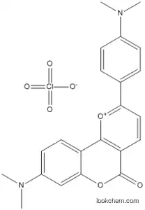 Molecular Structure of 138981-18-7 (5H-[1]Benzopyrano[4,3-b]pyrylium,8-(dimethylamino)-2-[4-(dimethylamino)phenyl]-5-oxo-, perchlorate)